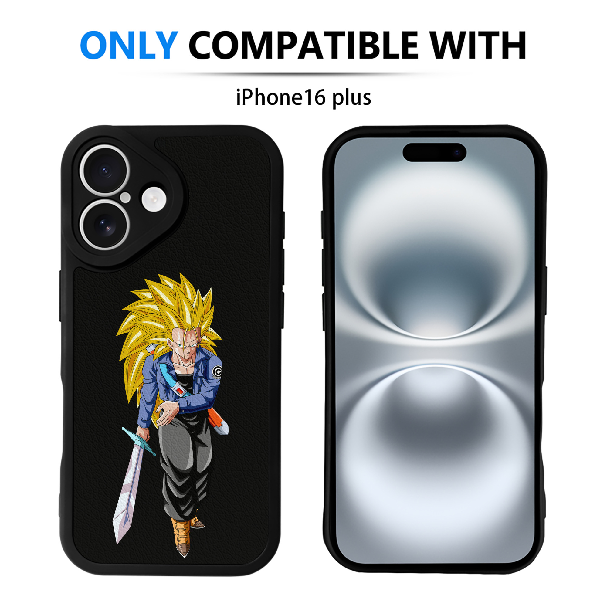 （画像用） ドラゴンボール トランクス（Torankusu）DRAGON BALL Trunks 【iPhone 16シリーズ対応】シリコンスマホケース（レザー調） 材質：シリコン